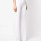Elegant White Split-Hem Stretchy Trousers