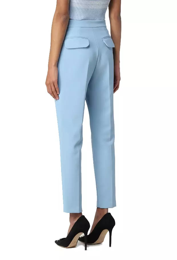 Chic High-Waisted Stretch Crepe Trousers