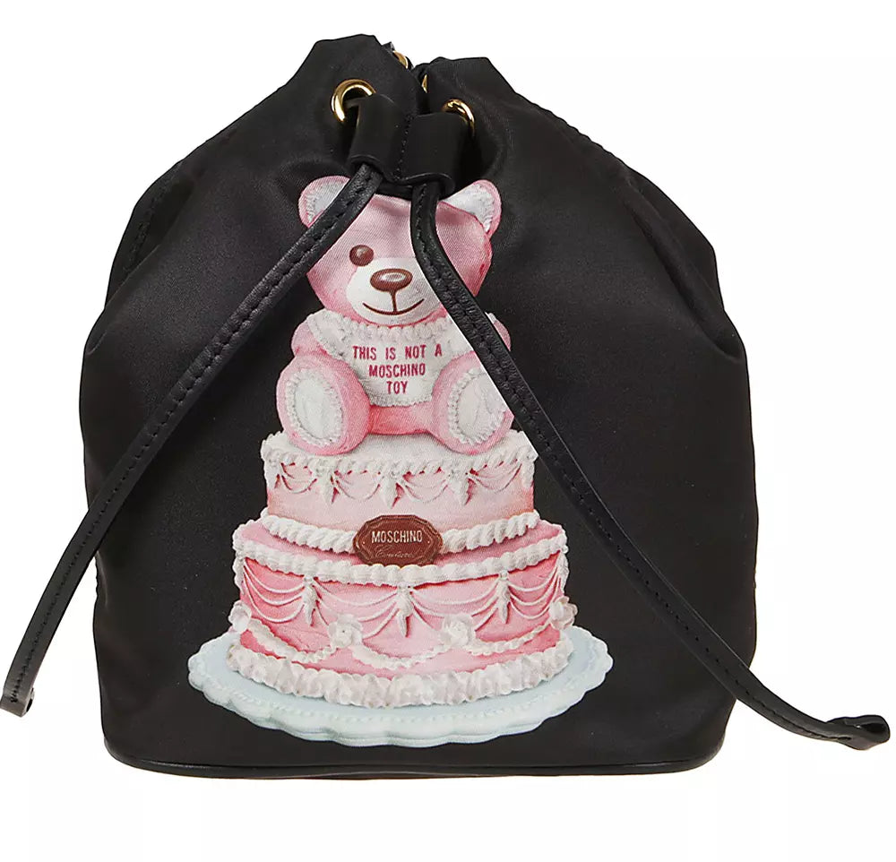 Chic Couture Bucket Bag with Whimsical Print