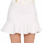 Chic Flounce Hem Skirt with Gold Chain Detail