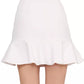Chic Flounce Hem Skirt with Gold Chain Detail