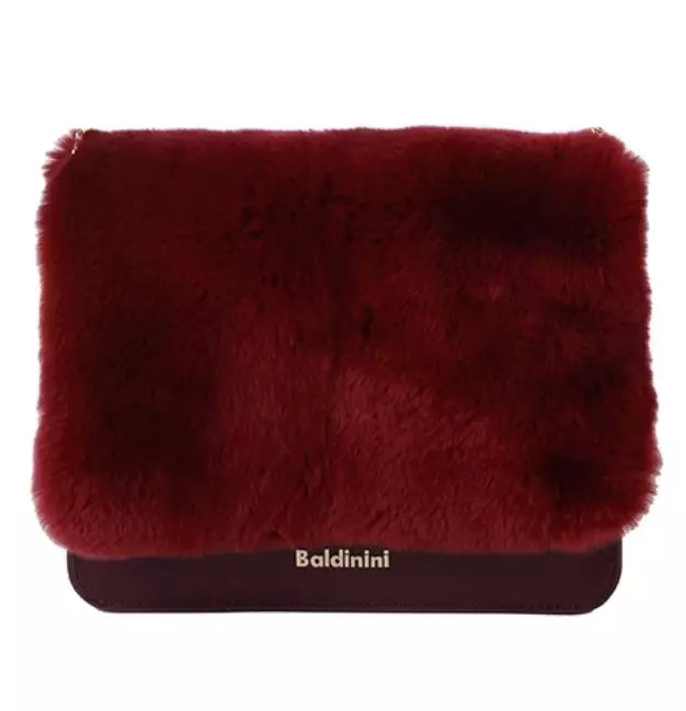 Chic Calfskin Crossbody with Eco-Fur & Chain Strap