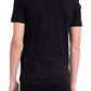 Sleek Black Cotton Tee with Bold Blue Accent