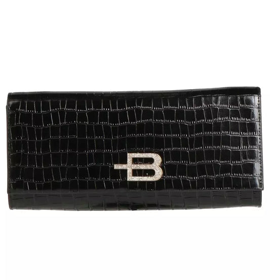 Chic Calfskin Pochette with Python Print Detail