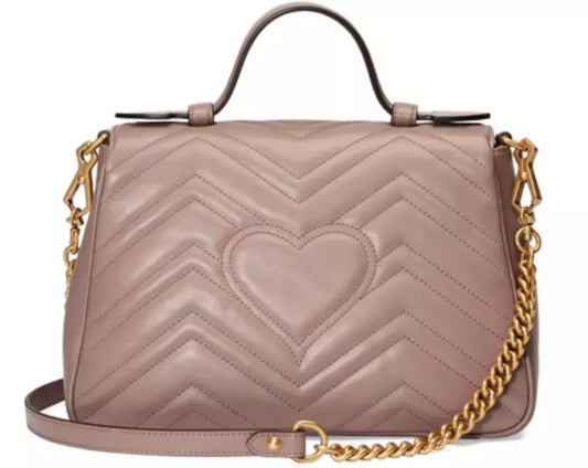 Elegant Beige Chevron Leather Crossbody Bag