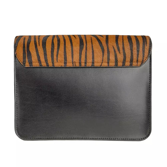 Zebra Print Flap Calfskin Shoulder Bag