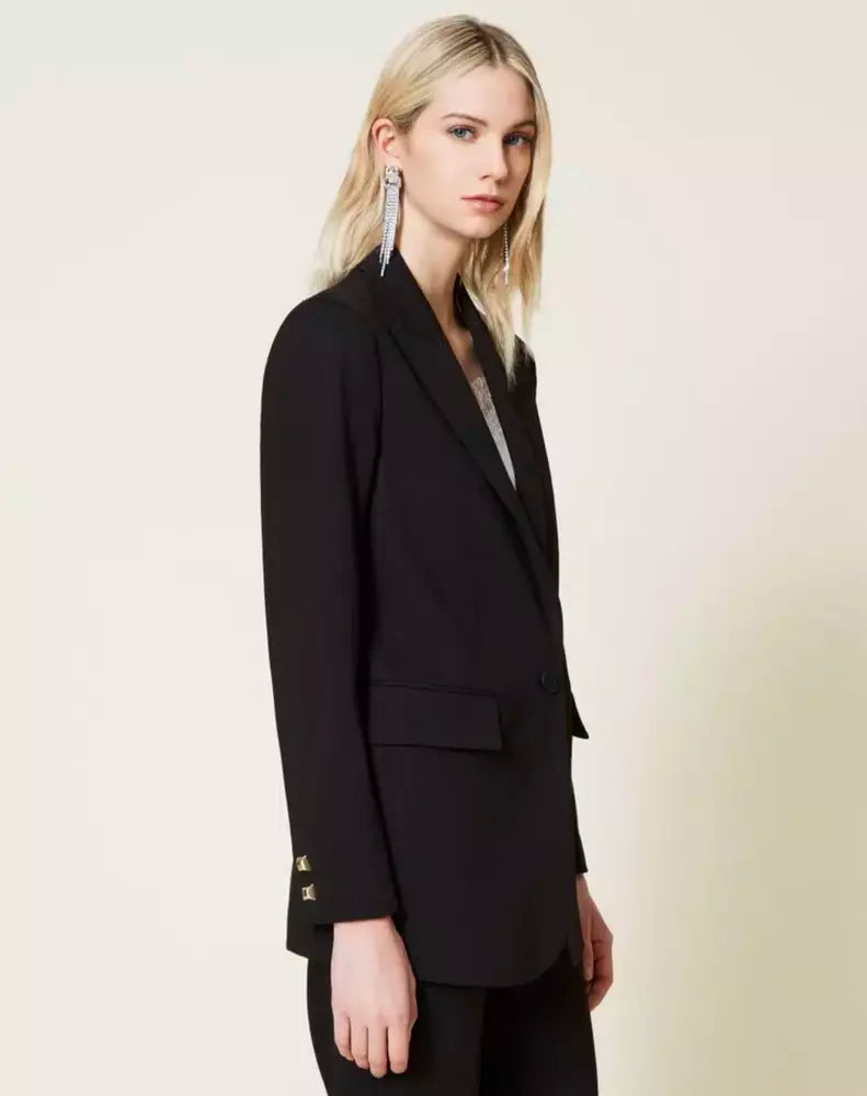 Elegant Blazer Jacket with Front Button Closure