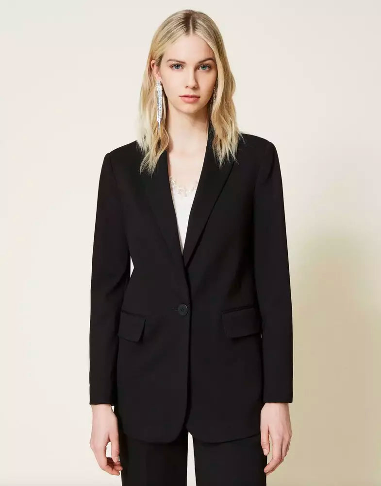 Elegant Blazer Jacket with Front Button Closure