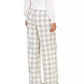 Chic Checkered Wide-Leg Wool Trousers
