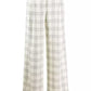 Chic Checkered Wide-Leg Wool Trousers