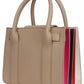 Elegant Beige Leather Shoulder Bag with Accordion Design