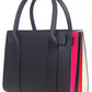 Chic Black Leather Shoulder Bag with Accordion Flair
