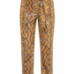 Chic Python Print Eco-Leather Trousers