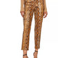 Chic Python Print Eco-Leather Trousers