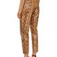Chic Python Print Eco-Leather Trousers