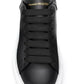 Sleek Black Classic Leather Sneakers