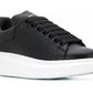 Sleek Black Classic Leather Sneakers