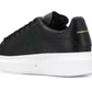 Sleek Black Classic Leather Sneakers
