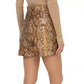Python Print Eco-Leather Chic Shorts
