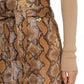 Python Print Eco-Leather Chic Shorts