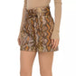 Python Print Eco-Leather Chic Shorts