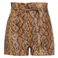 Python Print Eco-Leather Chic Shorts