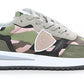 Chic Army Suede-Trimmed Fabric Sneakers