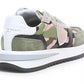 Chic Army Suede-Trimmed Fabric Sneakers