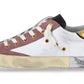 Elegant White Leather Sneakers with Suede Accents