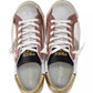 Elegant White Leather Sneakers with Suede Accents