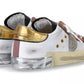 Elegant White Leather Sneakers with Suede Accents