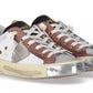 Elegant White Leather Sneakers with Suede Accents