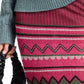 Chic Abstract Print Knitted Midi Skirt