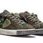 Army Chic Fabric Sneakers with Leather Accents