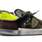 Army Chic Fabric Sneakers with Leather Accents