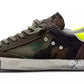 Army Chic Fabric Sneakers with Leather Accents