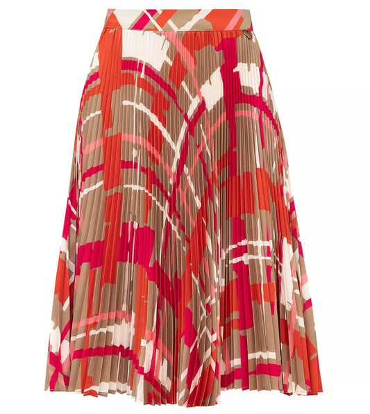 Abstract Elegance Pleated Maxi Skirt