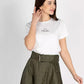 Chic White Cotton Tee with Front Print