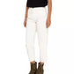 Chic White Cotton Regular Fit Jeans