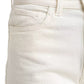Chic White Cotton Regular Fit Jeans