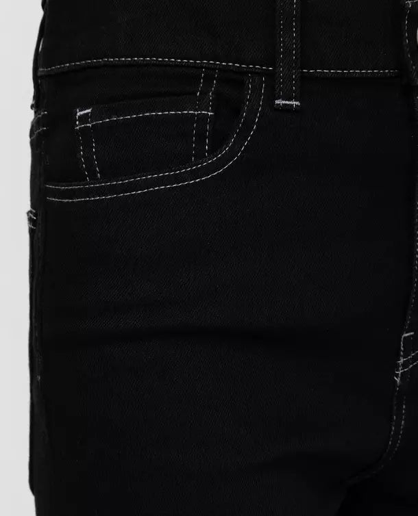 Elegant Black Cotton Blend Jeans