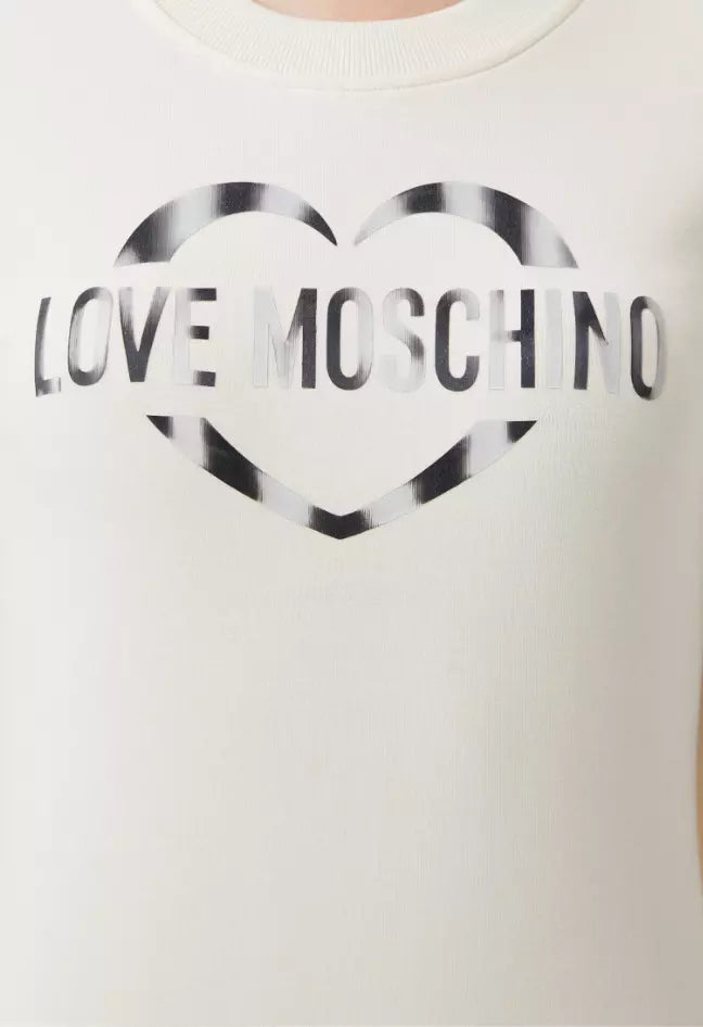 Chic White Cotton Blend Dress with Logo Accent