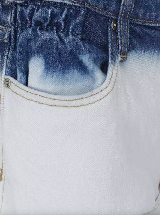 White Gradient Cotton Denim Jeans