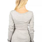 Elegant V-neck Crossover Sweater in Gray