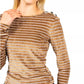 Elegant Striped Jersey Sweater with Button Details