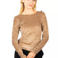 Elegant Striped Jersey Sweater with Button Details