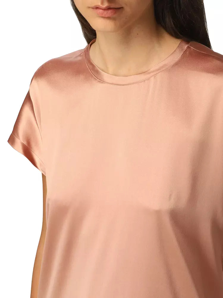 Elegant Short Sleeve Stretch Silk Blouse