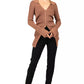 Chic Pink Ribbed V-Neck Lurex Sweater