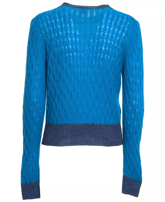 Chic Alpaca Blend Crop Sweater with Lurex Details