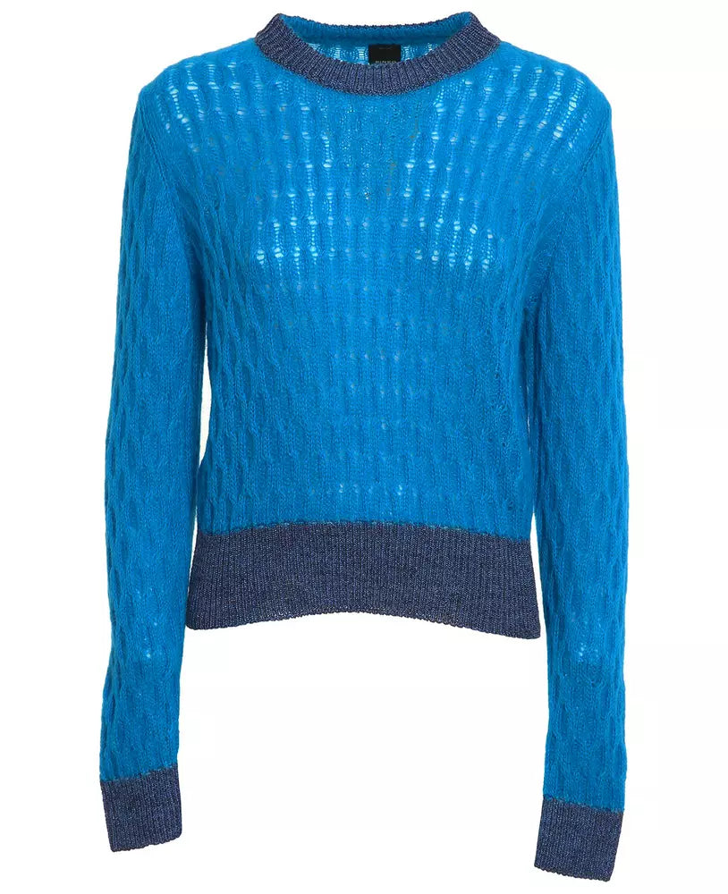 Chic Alpaca Blend Crop Sweater with Lurex Details